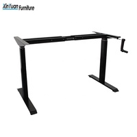 Cadre de bureau ergonomique à 2 étages, manivelle manuelle à double jambe, réglable en hauteur, mobilier de bureau au design moderne pour usage domestique