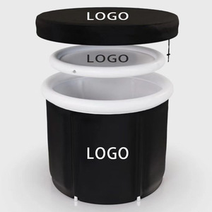 2025 nueva moda logotipo personalizado portátil al aire libre deporte recuperación fría inmersión bañera Eco PVC inflable redonda bañera <span class=keywords><strong>de</strong></span> hielo con <span class=keywords><strong>tapa</strong></span> - Product Image 1