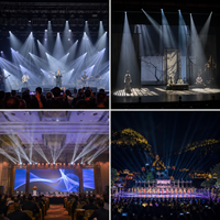 Projecteur LED BSW 3-en-1 500W avec Gobo, Zoom, Prisme, Mélange de Couleurs CMY CTO, DMX512 RDM pour Éclairage Scénique de Concerts et Théâtres