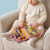 Livre d'activités Montessori personnalisable en feutre, livre silencieux, livre d'apprentissage sensoriel pour bébé, livres à autocollants magiques réutilisables, jouet pour enfants