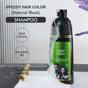 Tinta per Capelli Nera Professionale con Olio d'Oliva, Cheratina, Zenzero e Tè Verde, Non Macchia la Pelle, Colorazione Rapida in 10 Minuti - Product Image 3