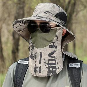 หมวกกันแดดลายพรางสำหรับผู้ชายแบบครอสบอร์เดอร์ พร้อมที่บังหน้าและป้องกันลำคอ หมวกตกปลา หมวกป่า ป้องกันรังสียูวี ระบายอากาศได้ดี - Product Image 2