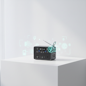 Mini radio FM 76 MHz-108 MHz, générateur solaire 100 W à charge rapide, onduleur à onde sinusoïdale pure pour <span class=keywords><strong>voiture</strong></span> électrique solaire d'urgence en extérieur - Product Image 5