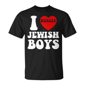 T-shirt « I Love Jewish Boys BF » en hébreu, motif cœur, rouge, pour la Saint-Valentin, cadeau promotionnel premium pour hommes - Product Image 1