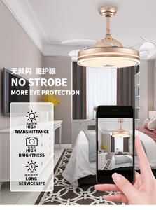 Ventilador de Techo Moderno de 42 Pulgadas, Económico, con Música por Aplicación, Luz de Ventilador de Techo para Dormitorio, Control Remoto, 72W, RGB - Product Image 6