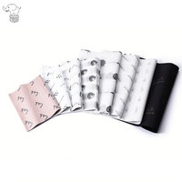 Papier d'emballage cadeau de luxe imprimé sur mesure, feuille plate Pantone, logo noir et rose, papier de soie pour bouquets de fleurs, savons et autres cadeaux
