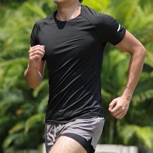 Reflective Printing Design <b>Polyester</b> with Spandex Dark Colors Custom Logo Fitness Shirts Men's <b>Tshirt</b> - Product Image 1