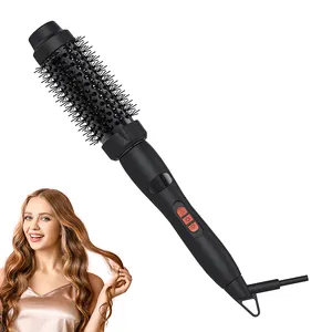 Professional Factory Wholesale Electric Thermal Hot Combs Hair Curling Iron Brush 2 IN 1 Straightener and Curler Comb