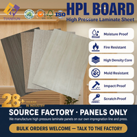 Vente directe d'usine, personnalisation acceptée, feuille de stratifié HPL à grain de bois de 0,5 à 1,0 mm pour surface de meubles et d'armoires