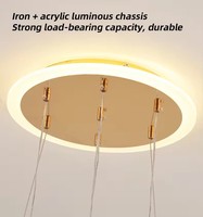 Lustre LED en aluminium et acrylique réglable en hauteur, style nordique minimaliste de luxe, pour escalier, salon, restaurant