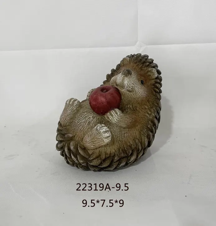 Riccio in possesso di una mela arte e artigianato battesimo in resina souvenir oggetti artigianali in resina oggetti artigianali personalizzati lampada da tavolo per uccelli lampada a led
