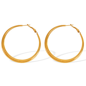 Hoop Earrings Zinc Alloy Stainless Steel <b>Post</b> <b>Round</b> Geometric Party Fashion Earrings EH02 - Product Image 5