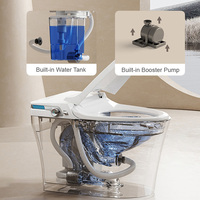 Toilette intelligente tout-en-un entièrement automatique avec télécommande, siège chauffant, drainage en S, en céramique, à poser au sol pour usage domestique