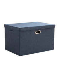 Boîtes de rangement pliables en coton et lin, rectangulaires, multifonctionnelles, grande capacité, style moderne