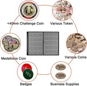 Album à pièces en cuir, 10 pages, 150 pochettes, album à pièces commémoratives, médaillons, badges, livre de collection - Product Image 4