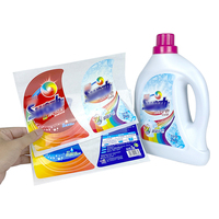Étiquettes privées d'autocollant en PVC personnalisé de haute qualité pour détergent à lessive et bouteilles d'eau