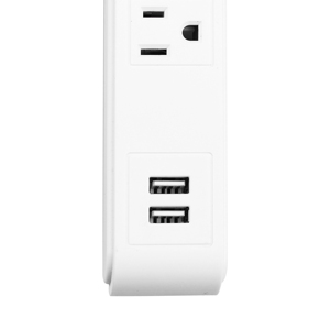 Multipresa con Protezione da Sovratensioni a 6 Prese e 2 Porte USB, Cavo di Alimentazione da 1,8 Metri, 300 <span class=keywords><strong>Joule</strong></span>, Certificato ETL, Bianco - Product Image 4