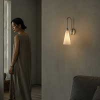 Lampes murales Aisilan haut de gamme en nickel brossé et verre givré blanc jade, décoration de luxe pour hôtel et maison, éclairage mural de chevet