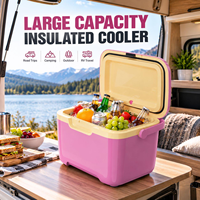 Glacière isotherme double compartiment en PP pour commandes en gros, avec couvercle étanche et poignée portable, pour le stockage de nourriture et de boissons, idéale pour le camping, les pique-niques et la pêche