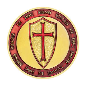 Caballero Templario Recuerdo Moneda chapada en oro Non Nobis Domine,Non Nobis,Sed NominiTuo Da Gloriam Caballero Teutónico Moneda conmemorativa - Product Image 4