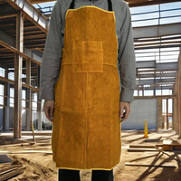 Tablier de protection en cuir de vachette résistant à la chaleur de 90 cm de long, niveau B, jaune, sécurité