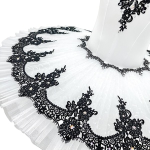 Tutu <span class=keywords><strong>de</strong></span> ballet Paquita noir et blanc semi-professionnel pour filles, jupe plate pour spectacle sur scène, costume <span class=keywords><strong>de</strong></span> compétition, tenue <span class=keywords><strong>de</strong></span> <span class=keywords><strong>danse</strong></span> - Product Image 4