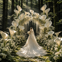 Fleurs artificielles géantes en EVA de type Calla pour la décoration d'événements, d'arches de cérémonie de mariage en extérieur et de toiles de fond de scène