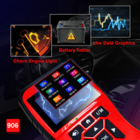 Escáner OBD2 JDIAG JD906, Lector de Códigos de Error para Automóviles, Herramienta de Diagnóstico OBDII de 12V, Transmisión de Datos en Tiempo Real, Prueba de Voltaje de Batería, 1 Año de Garantía
