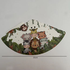 6 개/팩 정글 동물 테마 인쇄 종이 모자 파티 생일 모자 동물 요소 창조적 인 뾰족한 볼 모자 - Product Image 5