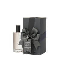 Ensemble de Boîte d'Emballage de Parfum Noir Personnalisé Argent Chaud Estampage Laminage Mat Tube de Papier Blanc Éponge d'Expédition Stratification Brillante
