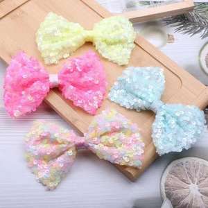 Usine bricolage à la main arc cheveux accessoires ruban 6cm/8cm * 10 Yards maille broderie pièce huileux strass pour Unique personnalisé - Product Image 2