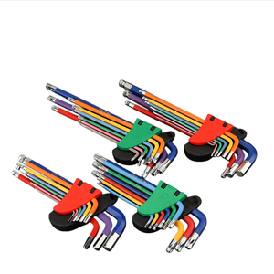 Lot de 9 clés Allen en acier recouvert de plastique coloré en forme de L, à embout long/rond, pour réparation automobile et machines – Vente chaude usine - Product Image 4