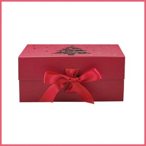 Customized Cardboard <b>Packing</b> Box Carton Box Red <b>Paper</b> Gift Box Apparel Cosmetic Packaging Box with Ribbon Closure - Product Image 5
