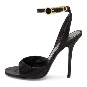 XINZI RAIN 2024 Nuovi Sandali <span class=keywords><strong>con</strong></span> Tacco da Donna Taglia 43 Punta Aperta Nero Glitterato Antiscivolo Sandali Slingback <span class=keywords><strong>con</strong></span> Tacco a Spillo - Product Image 1