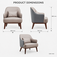 Fauteuil de salon en mousse moulée haute densité, fauteuil de réunion et de négociation avec pieds en bois massif, chaise en similicuir de qualité supérieure, design ergonomique