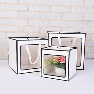 Coated Kraft Paper Square Bottom Bags with Handles Digital Printed <b>Cheap</b> Brown Paper <b>Boxes</b> - Product Image 4