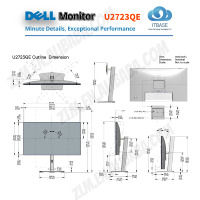 شاشة U2723QE مقاس 27 بوصة بدقة 4K UHD IPS مع منفذ USB-C/DP، مضادة للضوء الأزرق، تغطية ألوان 100% SRGB، ضمان لمدة 3 سنوات لسطح المكتب