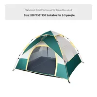 Tente de camping à toit quatre côtés toutes saisons, 2 portes, 2 fenêtres, ouverture rapide entièrement automatique, 1000-1500 mm, imperméable, vente en gros