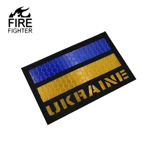 Ukraine Flagge IR Infrarot reflektierende Patch DIY taktische reflektierende Emblem Armband Abzeichen dekorative Patches