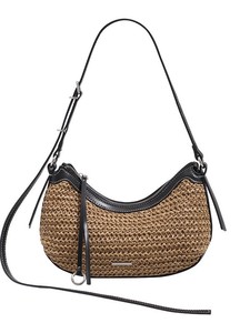 Sac à main d'été personnalisé en paille tressée pour femme, style bohème, sac de plage, sac fourre-tout pour femme avec fermeture éclair, sac à bandoulière tendance - Product Image 2