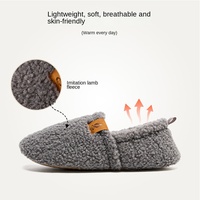 Chaussons d'intérieur chauds en coton antidérapants pour l'hiver, épaisses, en peluche, modèle XJ-92, couleur unie, pour le commerce transfrontalier