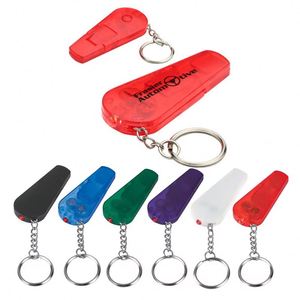Llavero con silbato y luz LED roja personalizados con logotipo, luz LED roja individual y silbato combinados con anillo de metal para llaves - Product Image 1