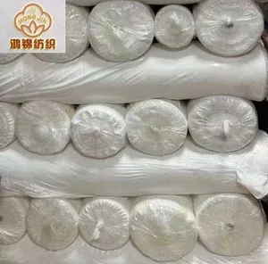 Commercio all'ingrosso di vendita calda 100% poliestere grezzo bianco perla chiffon perline tinta unita solido stock tessuto