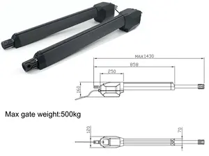 2024 nouveau ouvre-porte électrique robuste 110AC/220AC 600KG SWIING-L7-600 moteur de porte automatique conception Unique pour une balançoire de porte facile - Product Image 2