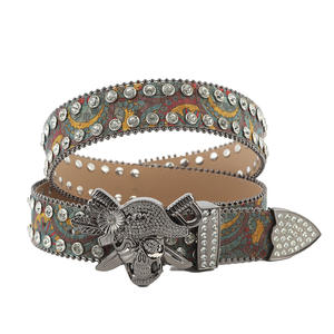 مصنع بانك الإبداعية القراصنة سكين مزدوج الجمجمة الكابتن حزام الماس المياه بو الجلود الغربية الأزياء رعاة البقر حزام سبيكة - Product Image 2