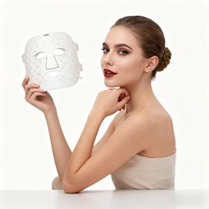 Nhãn hiệu riêng sử dụng nhà có thể sạc lại Red <span class=keywords><strong>LED</strong></span> Lights Therapy Silicone Facial Mask Nir điều trị mụn trứng cá làm trắng <span class=keywords><strong>PDT</strong></span> máy đẹp - Product Image 3