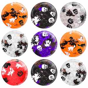 ลูกบอลบีบเล่นบรรเทาความเครียด TPR ยอดนิยมสำหรับฮาโลวีน ประดับเลื่อมและเม็ดน้ำ, ลูกบอลบีบเม็ดสีสำหรับเทศกาลผี, ของเล่นฟิดเจ็ต - Product Image 3