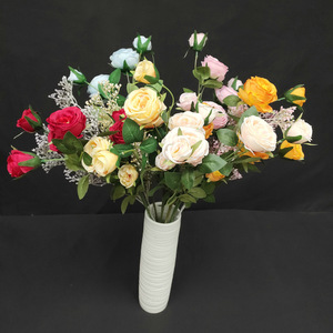Bouquet de roses artificielles Queyiyi, fleurs en soie de 30 cm à 100 cm, décoration de mariage, décoration de la maison - Product Image 2
