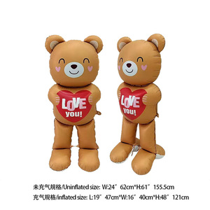 Palloncini a Forma di Orso Opaco Stile Ins, Decorazioni per Feste di <span class=keywords><strong>Compleanno</strong></span> e Festività, Palloncini Cartoon Retrò ad Elio - Product Image 6