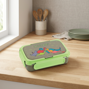 Lonchera con Diseño de Dinosaurio para Niños, Lonchera Rectangular de Plástico de un Solo Compartimento, Libre de BPA, a Prueba de Fugas, Portátil - Product Image 2